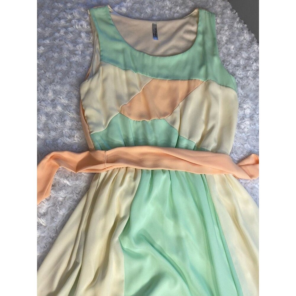 D’ Enjoy Tank Dress Size M Pastels Maxi Flowing Lined To Knees - Picture 11 of 11